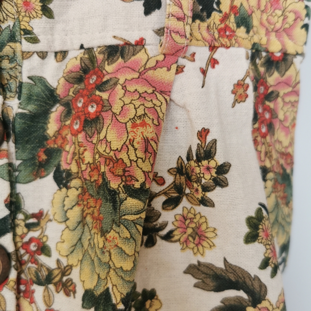Seduction floral linen summer dress size medium - Picture 4 of 5